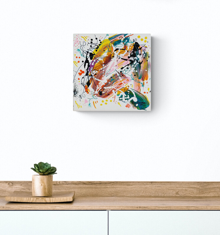 petit tableau abstrait multicolore